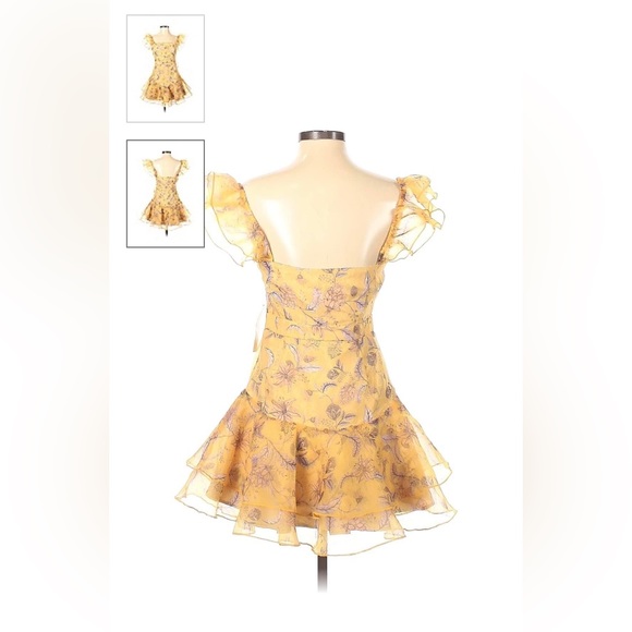 Sunshine Yellow Organza Floral Ruffle Dress from TOBI - Picture 2 of 5